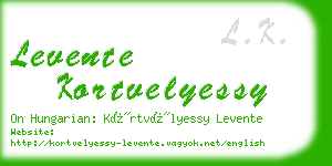 levente kortvelyessy business card